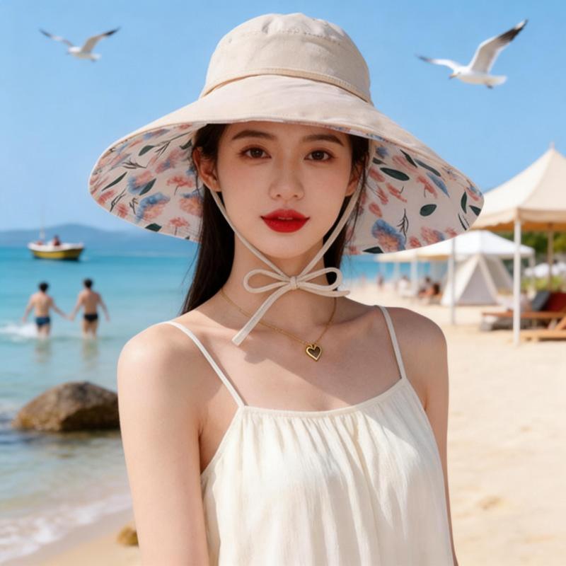 Sun hat women's summer big eaves sun hat empty top sun hat UV protection face bucket hat new