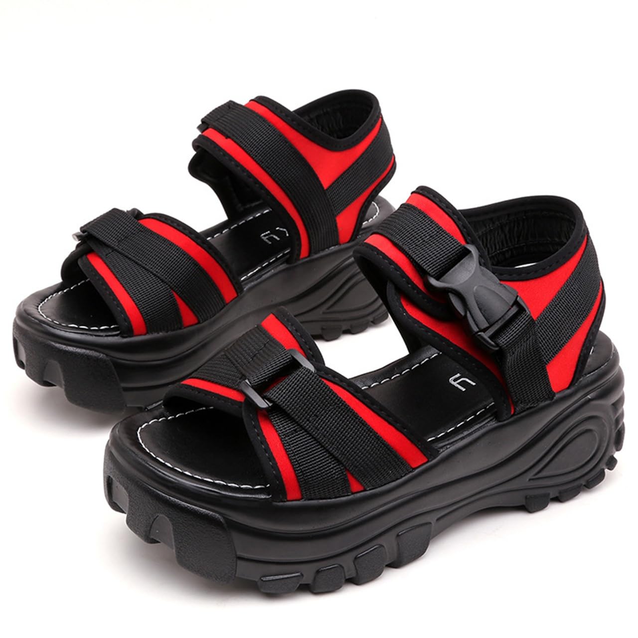 

Relica Casual Sports Thick Comfortable for Outdoor Red and Easy to Velcro Perfect for or Beach Comfortable Wedge Lightweight Size Sandals, Sole,