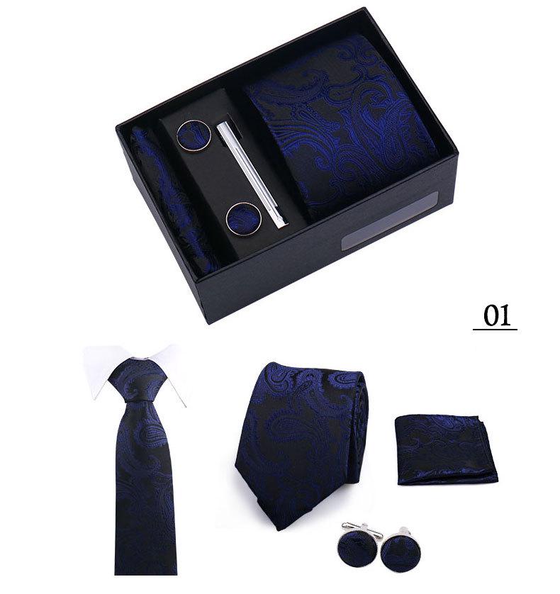 Men's 4-Piece Tie Gift Set for Business, Wedding, and Formal Wear.