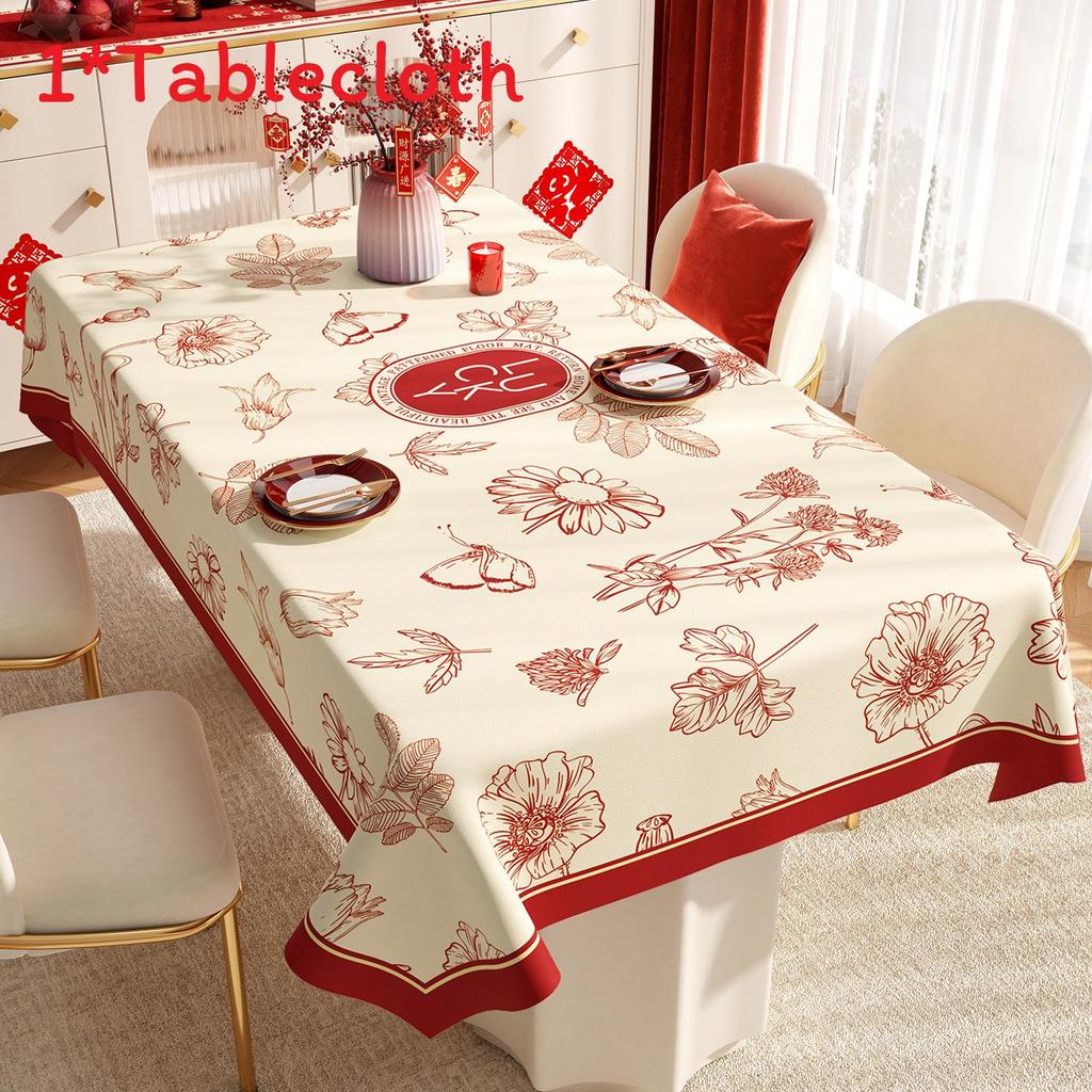 New Year Style Pvc Table Cover With Antioil Waterproof Material For Living Room Table Protection
