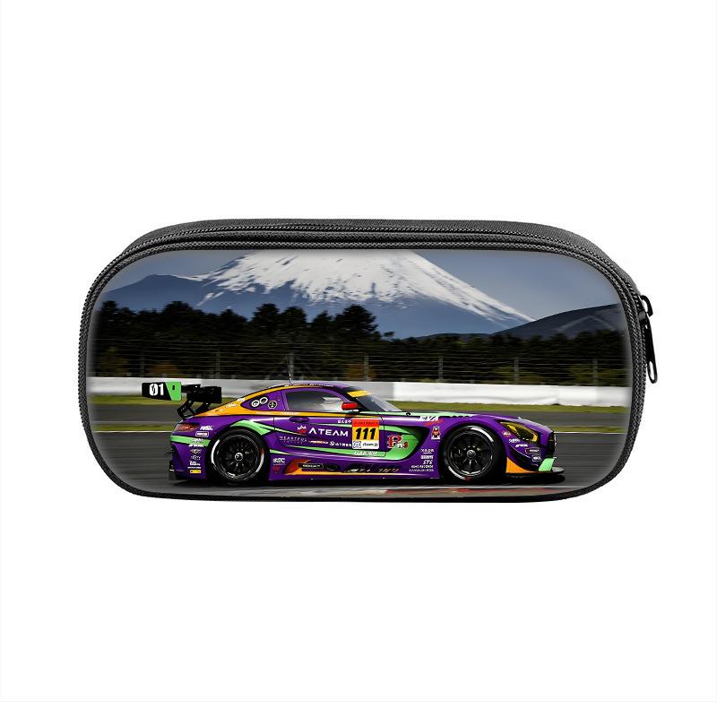 Coole Raceprint Potloodtas, Potlood en Schrijfwaren Tas voor Leerlingen van de Basisschool en Middelbare School, Opbergdoos, Potloodtas met Grote Capaciteit (as the picture,Racing pencil case)