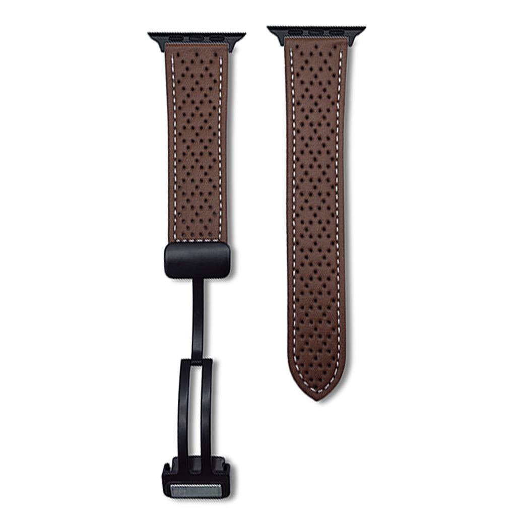 Microfiber Leather Watch Bands For Apple Watch Series 10 9 8 7 SE 6 5 4 3 2 1 42mm 41mm 40mm 38mm Breathable Magnetic Strap