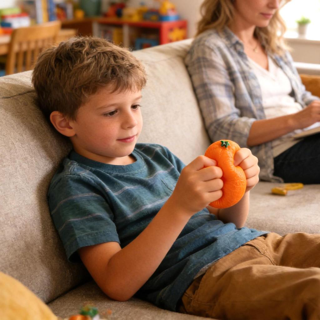 Sensory Squeeze Toy Soft Relief Slow Rising Ball Soft Orange Balls Sensory Toys for Kids Teens Adults Students Home Office