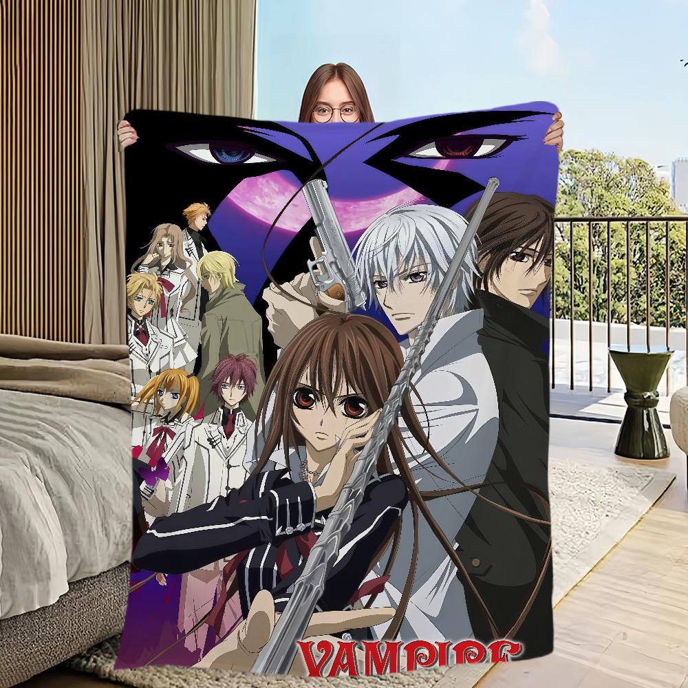 manga classic anime cool art v-Vampire Knight Flannel warm soft plush blanket for sofa living room office bedroom travel gift