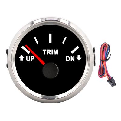Indicador de Trim Marino para Barco de 52 mm ARRIBA ABAJO IP67 Impermeable Retroiluminado Rojo Señal de 0‑190 ohmios para Yate Barco de Pesca Negro
