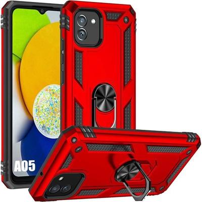 Protective Case - BOOLING - Samsung Galaxy A05 - Red - Ultra-resistant - 360° Rotating Stand