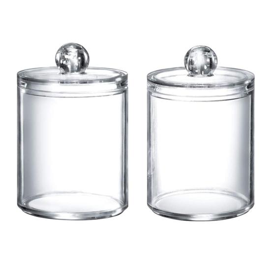 Storage Box Useful with Lid Easy To Refill Multi-purpose Cotton Swab Floss Jar Household Supplies