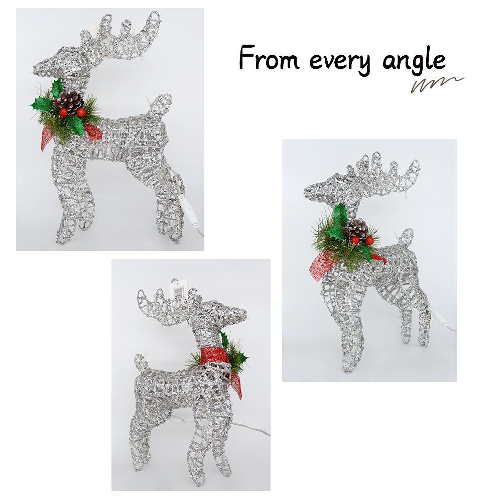 Christmas Iron Deer Ornaments Golden Reindeer Cart Elk Garden Decorations Christmas Tree Matching Scene Deer Light New Year Decoration