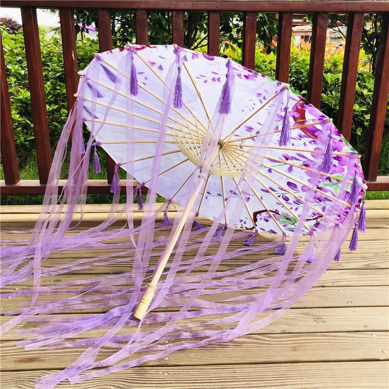 Traditional Hanfu Umbrella with Tassels for Women's Costumes and Children's Photoshoots