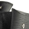 Used LV Logo Embossed Black Card Case with Gusset, Bifold, Epi Noir, 12564 Porte Monnaie Simple M63412 7943, Unisex