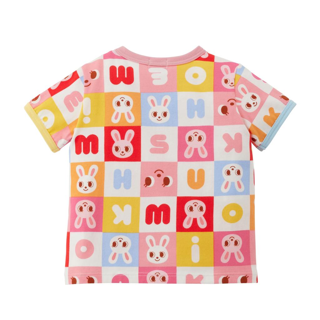 Short Sleeve Logo Bear Rabbit Made In Japan Boys Girls Baby Kids Clothes 100cm Pink [MIKI HOUSE] T-shirt Children's 12-5203-685