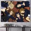 K Anime Auf Anime Mädchen Wandteppich Niedlicher Japanischer Schulmädchen Druck Wandbehang für Teenager Schlafzimmer Wohnheim Zimmer Dekor Mehrere Größen