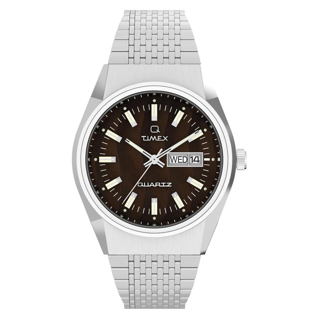 TIMEX QTIMEX Saat Kuvars 5 ATM Suya Dayanıklı Plastik Kahverengi Kadran TW2W62400 Unisex