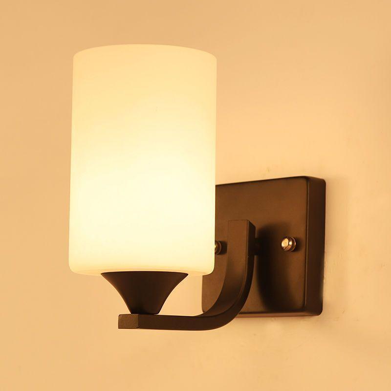 Modern LED European Style Glass Lampshade E27 Indoor Wall Lamp for Bedroom Corridor Living Room Decorative Bedside Light