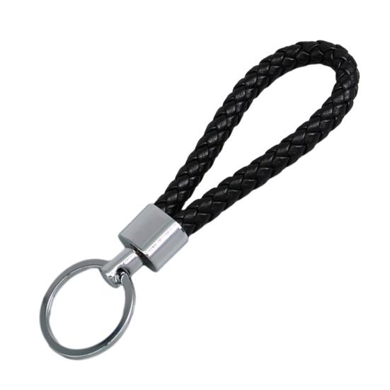 Schlüsselanhänger Lanyard Geflochtenes Seil Kunstleder Angenehmer Griff Schlüsselanhänger Aufhängeseil mit Zinklegierung Schnalle Schlüsselring