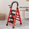 Multifunctional Indoor Carbon Steel Folding A-Frame Ladder: Telescopic, Thickened, Mobile Step Staircase