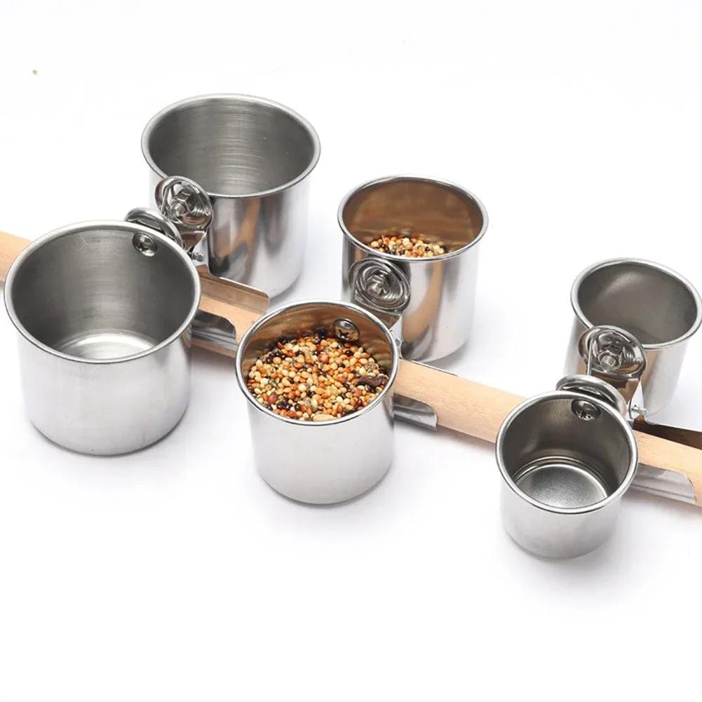 Birds Hanging Cage Bowl Stainless Steel Pet Birds Dish Cup Anti-turnover Feeding Food Drinking Feeder for Parakeet Lovebird Bowl