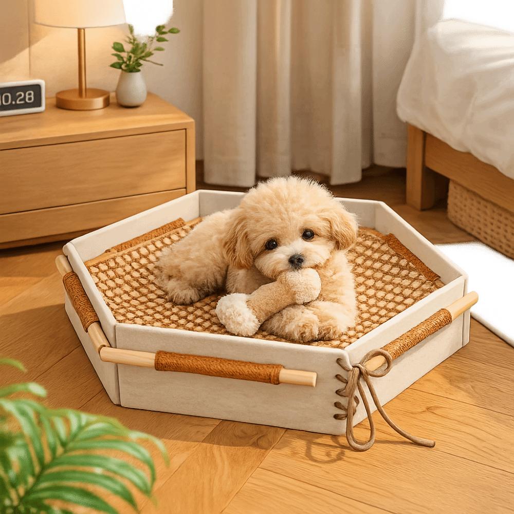 Wear Resistant Cat Sofa Bed Detachable Cat Elevated Bed Breathable Cool Cat Nest  for Cats and Dogs