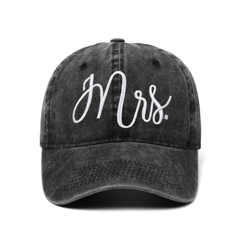2024 Retro Embroidered Mr. and Mrs. Distressed Baseball Cap - Hip Hop Dad Hat