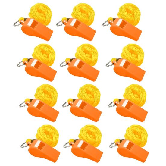 12 sztuk kolorowe gwizdki sportowe ze smyczą głośny, wyraźny dźwięk wysoki decybel kompaktowy rozmiar przenośne gwizdki sędziowskie