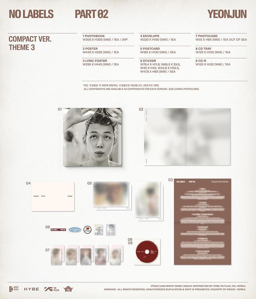 [POB] YEONJUN (TOMORROW X TOGETHER, TXT) - NO LABELS: PART 02 - Compact Ver.