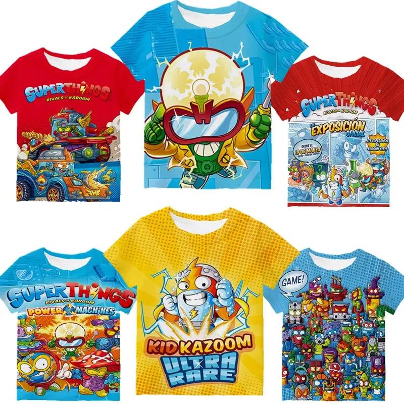 Kids SuperTings T Shirt Harajuku Boys Girls Cartoon Print T-shirts Summer Short Sleeve Children's Clothing Comfortable Tee Tops
