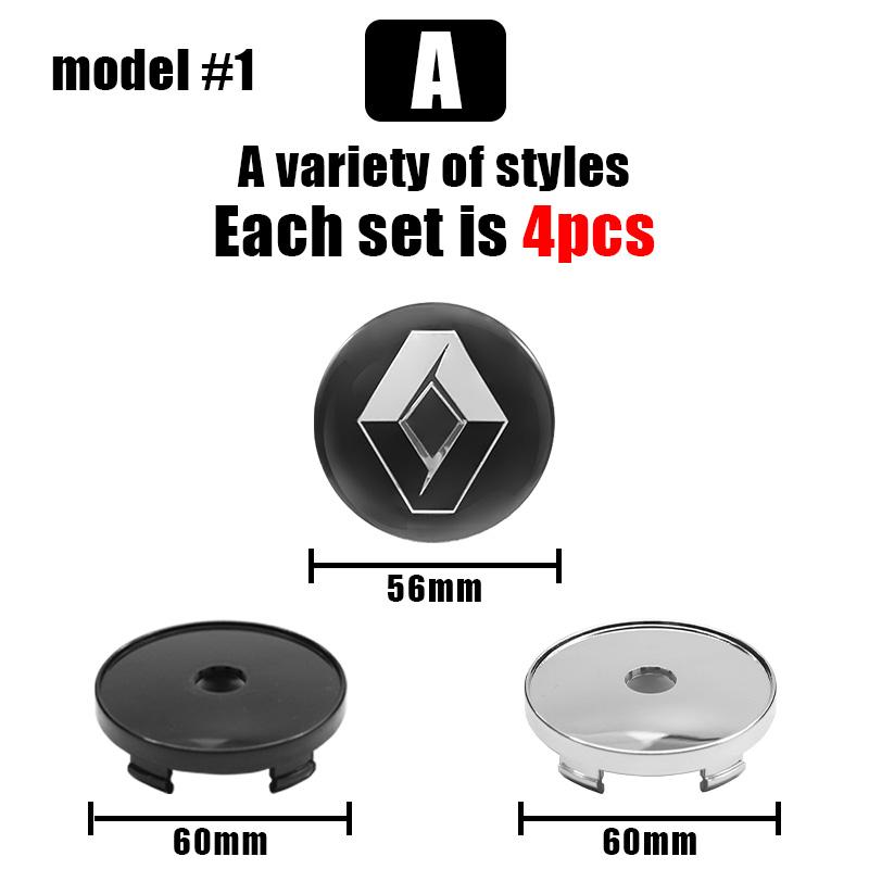 For Renault 2026 New Hub Caps 4PC 60mm Car Wheel Center Hub Cap Auto Rim Cover Emblem Badge For Renault Megane 2 3 Clio Duster K