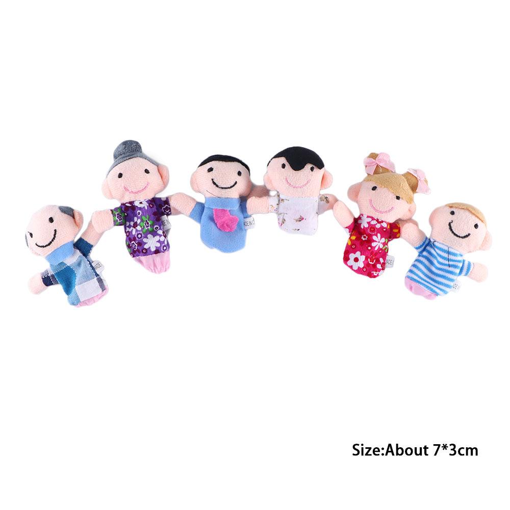 Girls Toys Cartoon Doll Kids Gifts Family Finger Puppets Set Finger Doll Plush Toys Hand Puppet