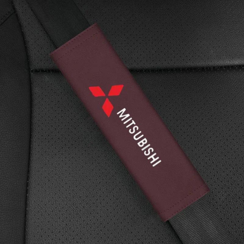 cyhk7 2pcs Suede for Mitsubishi Car SeatBelt Pad Shoulder Pretection Covers Lancer EX Pajero Outlander Eclipse Delica Grandis ASX Colt
