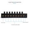 8 Channels Headphone Amplifier Mini Amplifier with Stereo/Mono Switch Professional Ultra-Compact HiFi Stereo Audio Amplifier
