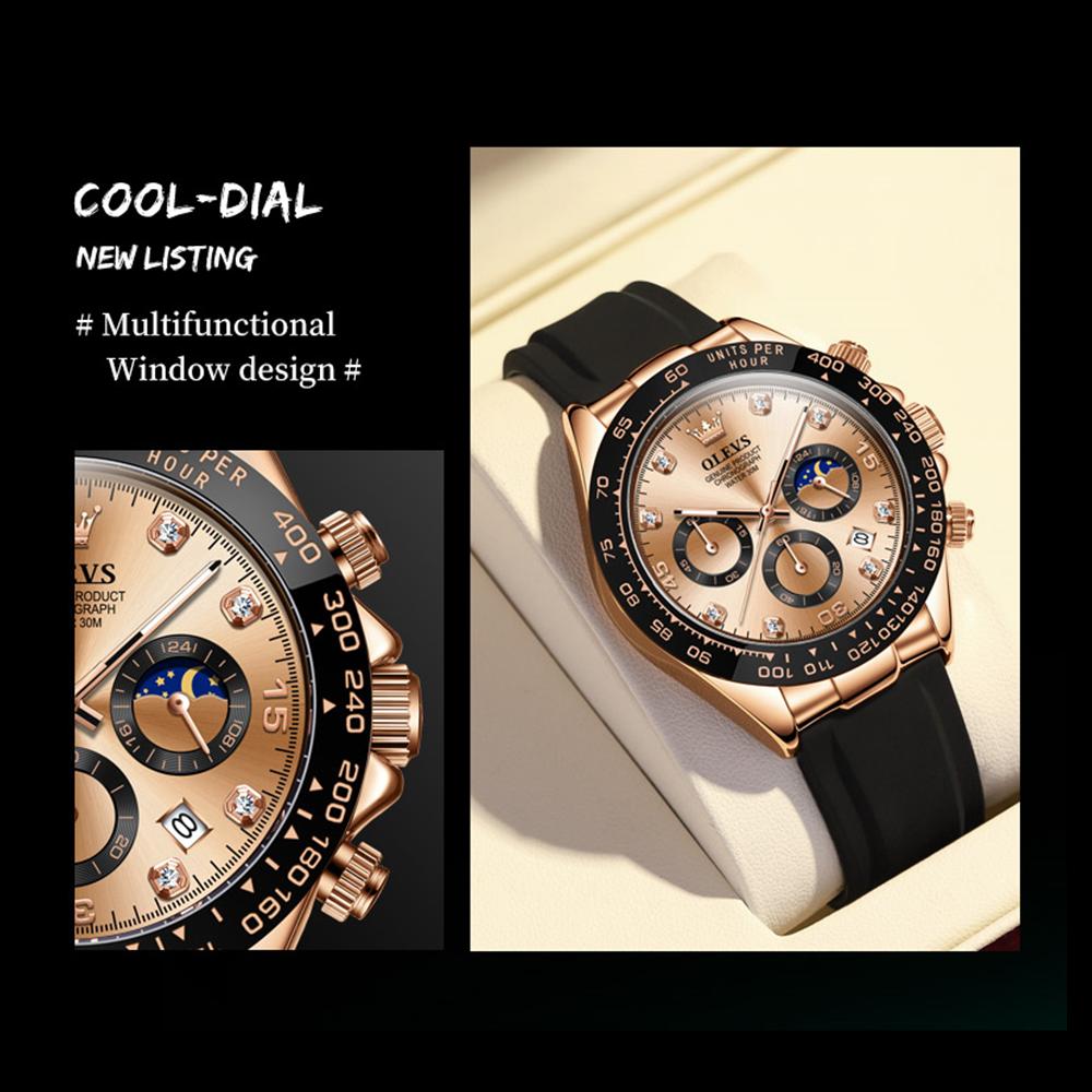 OLEVS Luxury Men Watch Quartz Man Watches Waterproof Luminous Top Brand Watch for Men Date Chronograph Sport Wristwatch