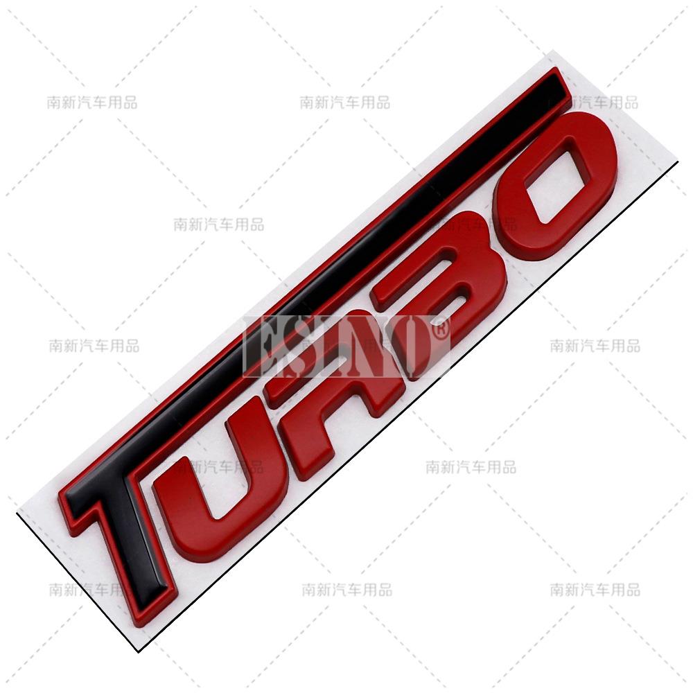 Htyng6 New 3D Turbo Metal Zinc Alloy Fender Adhesive Emblem Rear Trunk Badge Car Body Sticker Decal