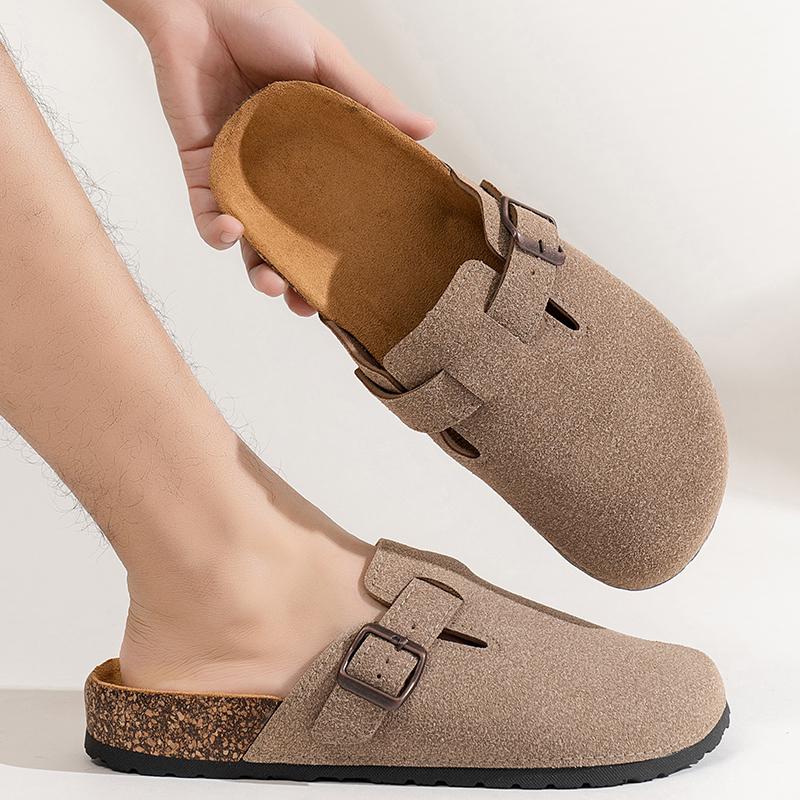 Men Women Closed Toe Slippers Cork Sandals Slides Clogs Slip On Shoes Mules Outdoor Indoor Comfortable Footbed
