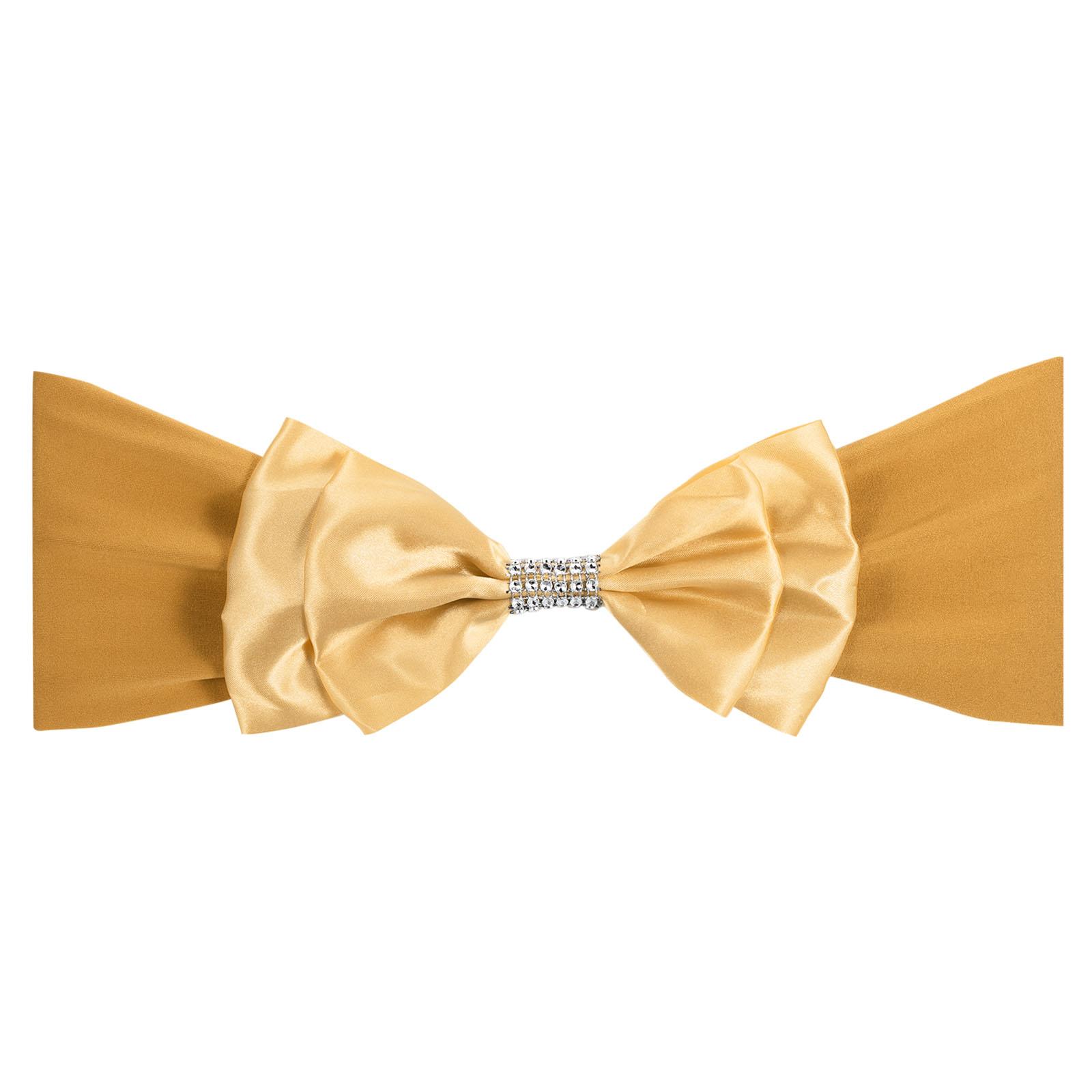 

10/20pcs Chair Sash Bow Spandex Stretch Chair Cover Bands Sashes with Bow Knot for Wedding Banquet Decorations 12 x8 12x8 Inch