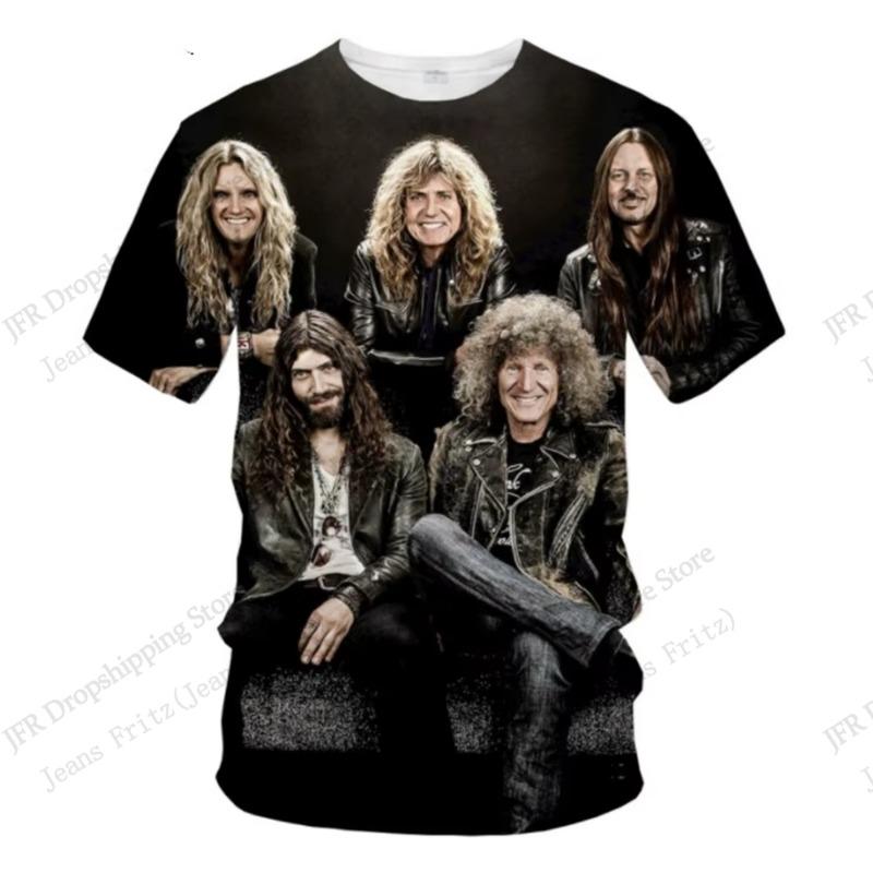 Rock BAND Whitesnake Pattern 3d Print T-shirt Men Women Fashion Trendy Street Style Heavy Metal Rock Short Sleeve Tops Tees