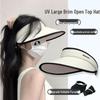Summer Women's Open-Top Ice Silk Sun Hat: Foldable, UV Protective, Fashionable Wide Brim