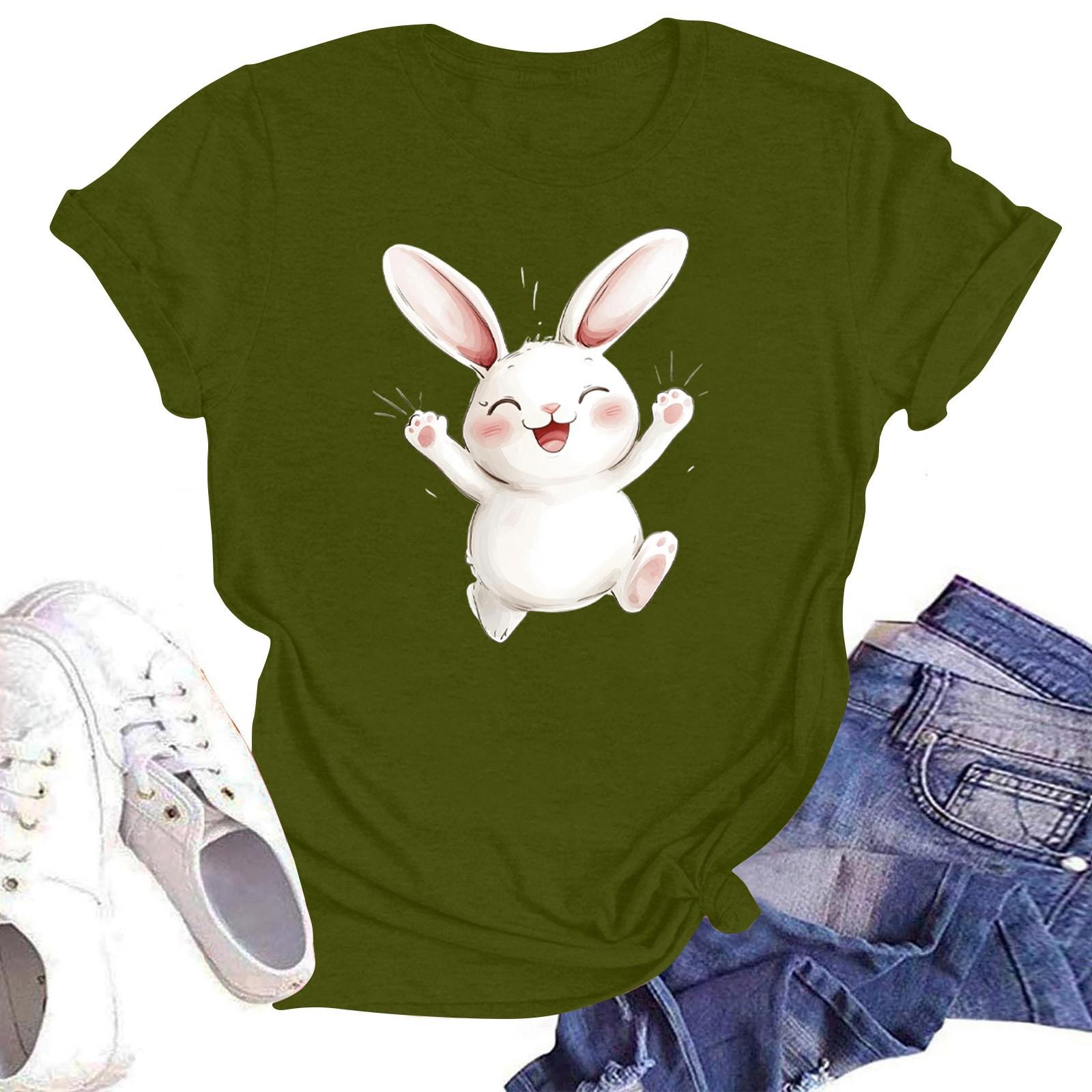 

Женская повседневная футболка с круглым вырезом и короткими рукавами с принтом L армия зеленый