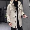 New Down Jacket for Men's Mid-length Men's Thickened Thermal Jacket for Multi-pocket Windproof Outdoor Top