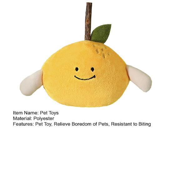 Jouet pour animal de compagnie avec papier sonore intégré Design de jouet Peluche douce Résistance à la morsure Jouet de dentition Forme de fruit mignonne Jouet à mâcher interactif pour chats et chiens