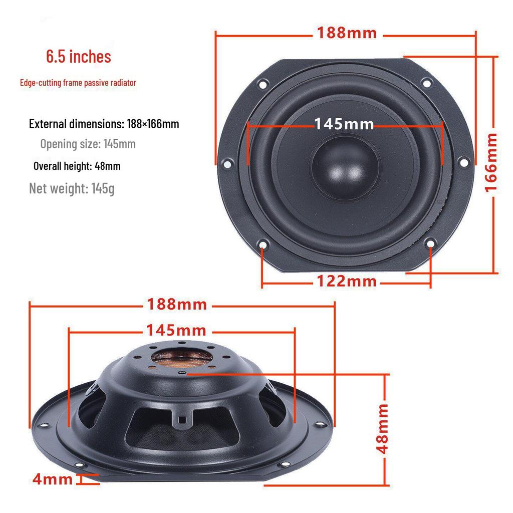 Fake Horn Bass Radiator: 4, 5, 6.5, 8-inch Passive Auxiliary Speaker Diaphragm