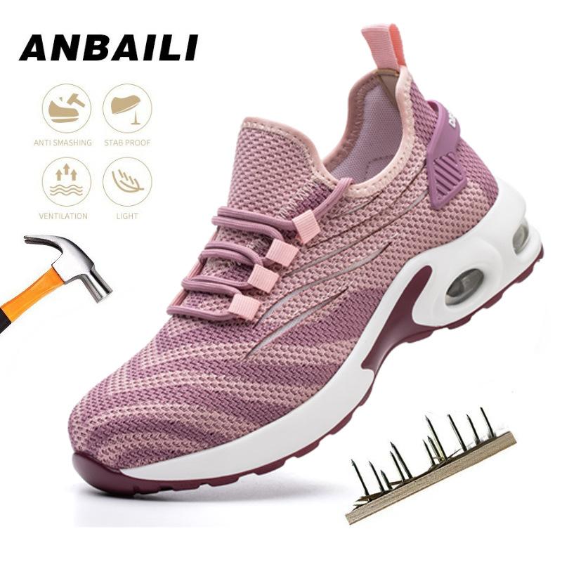 

Трудовая страховочная обувь Ударопрочная и проколостойкая рабочая обувь Женская обувь Защита безопасности Защитная обувь Четыре сезона Color: Pink; Size: 42