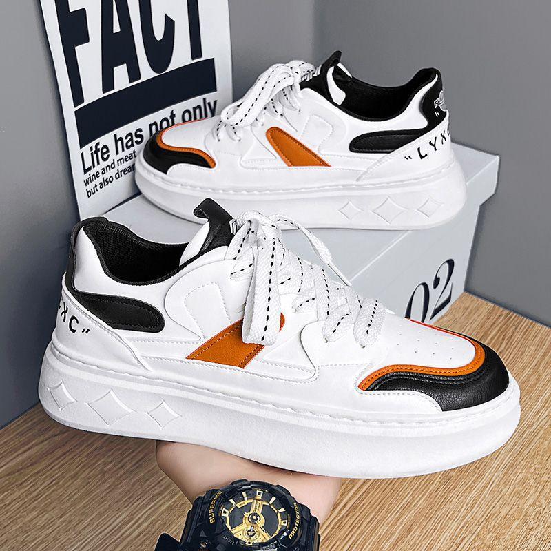 Men's Shoes Summer Trend Versatile Low-top Casual Board Shoes Student Sports Thick Sole Heightening Small White Tide Shoes Internet Celebrity Shoes