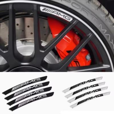 Car Wheel Rim Aluminum Logo Sticker Wheel Hub Decals For Mercedes Benz AMG C180 C200 E260 E300 ML350 W230 W204 W205 W210 W211