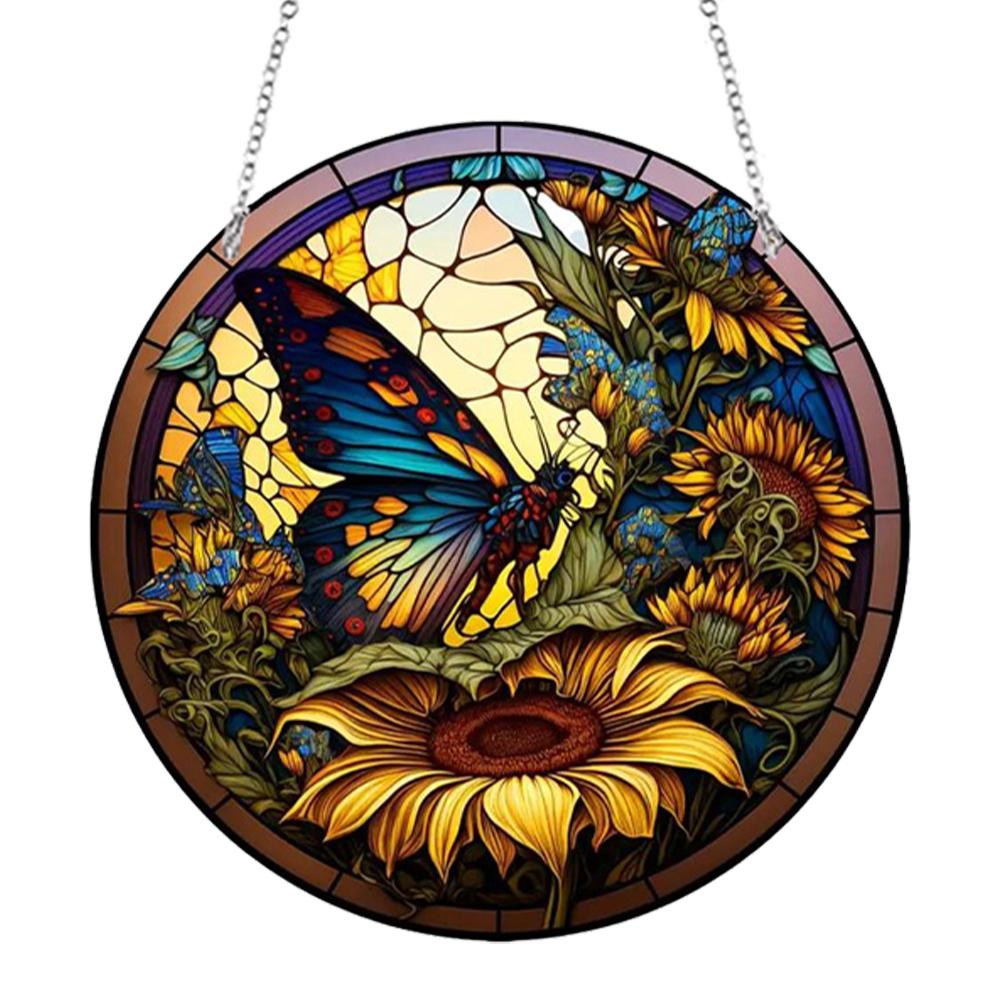 Suncatcher Butterfly Acrylic Window Wall Hanging Ornament Peacock Home Decoration Panel for Garden Corridors and Home Decoration