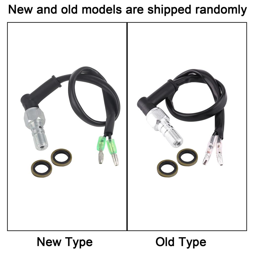 Brake Switch Bike-Qiilu Hydraulic Brake Switch Motorcycle Hydraulic Brake Switch Curved Head M10 1.25mm / 1mm with Washers (M10x1)