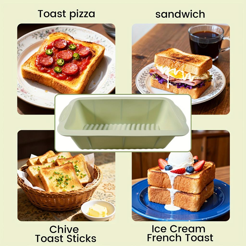 Rectangular Mold Non-Stick Silicone Loaf Pan Easy Release, Heat Resistant Anti-Slip Handles Baking Bread, Cakes Mold
