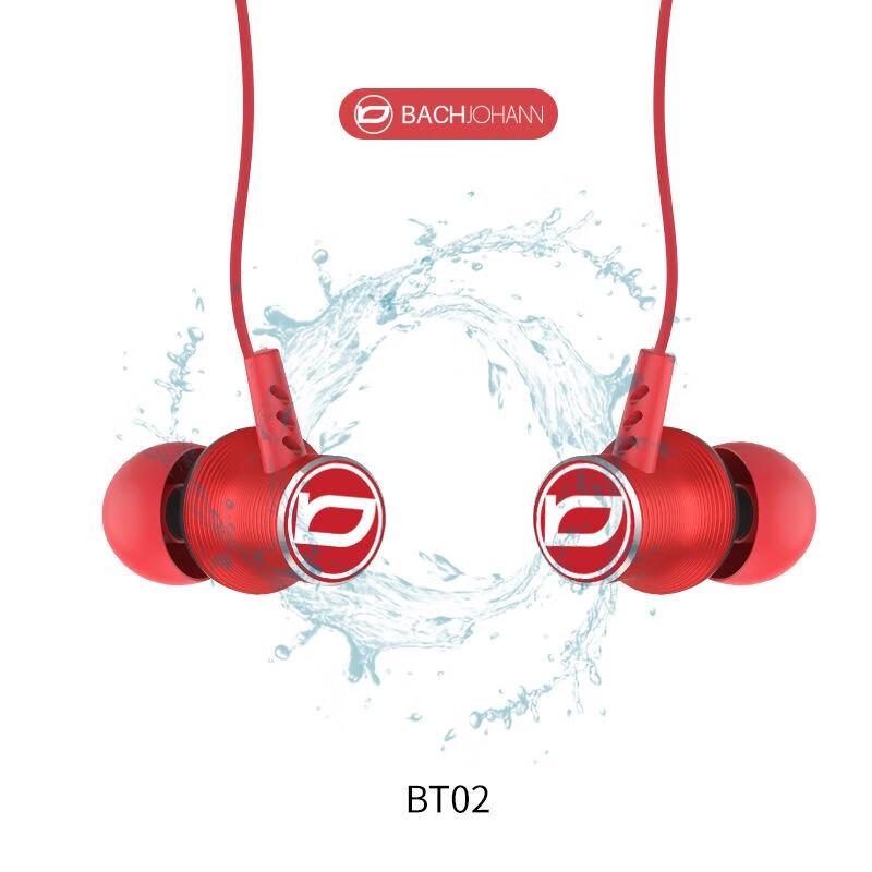 Bach Johann BT02 Wireless Noise-Cancelling Neckband Sports Earphones