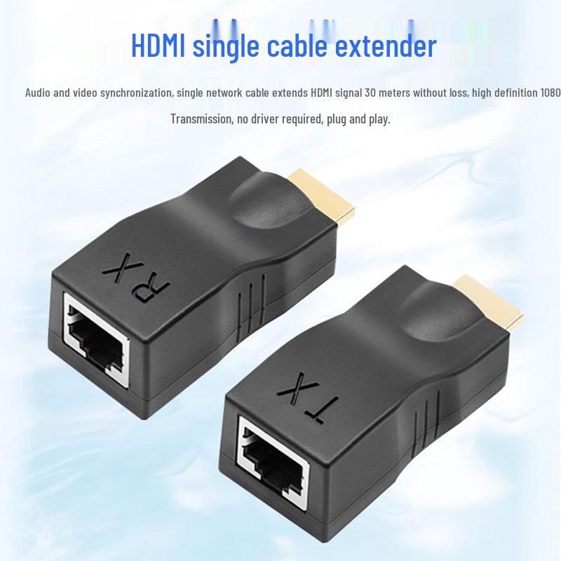 HDMI Extender with Single Network Cable, High-Definition Signal Amplifier Transmitter, 30m, Cat 6 Compatible