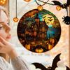 PVC Halloween Glass Stickers Horror Castle Cat Static Film Glue Free   Window