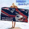 New England Patriots Logo Print Beach Towel, Large Soft Quick Dry Towel for Beach Camping Swimming